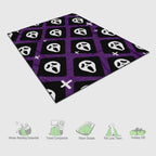 YWZDS Spooky Face Throw Blanket, Purple and Black, Halloween Ghost Blankets Fuzzy Gifts for Sofa Couch Bedroom (30 x 40 inch)