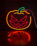 Halloween Pumpkin Neon Sign -13 X 12.5 Inch Dimmer Led Neon Signs for Halloween Decor, Cute Pumpkin Decor for Bedroom, Party and Birthday Gifts, Neon Christmas Decorations