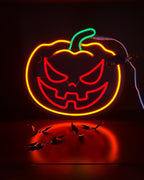 Halloween Pumpkin Neon Sign -13 X 12.5 Inch Dimmer Led Neon Signs for Halloween Decor, Cute Pumpkin Decor for Bedroom, Party and Birthday Gifts, Neon Christmas Decorations