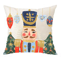 MFGNEH Christmas Pillow Covers 18x18 Merry Christmas Nutcracker Decoration Holiday Farmhouse Christmas Winter Decor Throw Cushion Case for Home Couch