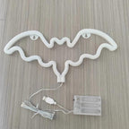 Bat Halloween Neon Signs for Bedroom Bedside Dorm Wall Decor,Neon Light up Halloween Decor LED Night Lights Table Ornaments for Christmas Party, Battery Powered Neon Bat Sign Kids Gifts(2Purple)