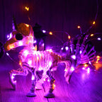 Joomer Orange Purple Battery Halloween Fairy Lights, 2 Pack 16.4FT 50LED 2 Modes Twinkle String Lights for Indoor Outdoor Halloween Decorations