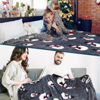 PAVILIA Christmas Snowman Throw Blanket | Grey Christmas Fleece Blanket | Soft, Plush, Warm Winter Cabin Throw, 50x60 (Grey Snowman)