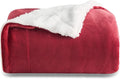 Bedsure GentleSoft Sherpa Fleece Throw Blanket for Couch - Thick and Warm Throw for Women, Soft Fuzzy Plush Christmas Blanket for Winter, Red, 50x60 Inches