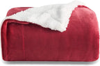Bedsure GentleSoft Sherpa Fleece Throw Blanket for Couch - Thick and Warm Throw for Women, Soft Fuzzy Plush Christmas Blanket for Winter, Red, 50x60 Inches