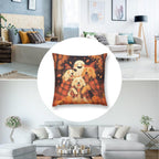 Joyidec Pack of 4 Fall Fall Leaves Dog Halloween Decorative Throw Pillow Covers 22 x 22, Soft Square Cushion Case Pillow Cases Set for Farmhouse Home Couch Sofa Decor, Christmas Pillows Decorations