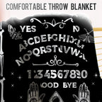 Levens Ouija Board Blanket Gothic Witch Gifts for Halloween Christmas, 50"x60" Horror Spooky Sun Moon Skeleton Skull Witch Tarot Throw Blanket for Women Kids Goth Birthday Gifts for Fortune Tellers