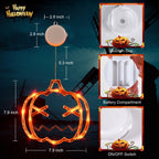LOLStar Halloween Window Decorations 3 Pack Orange Pumpkin Green Spider Purple Witch Hat Battery Operated Window Lights with Suction Cup Slow Fade Timer Function Halloween Indoor Lights for Windows