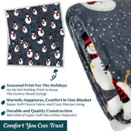 PAVILIA Premium Christmas Sherpa Throw Blanket, 50x60, Grey Snowman Cozy Fleece Holiday Blanket, Reversible Plush Winter Throw for Couch & Bed, Ultra Soft Warm