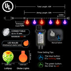 suddus Halloween Lights Indoor with Remote, 33ft 100 Led Purple and Orange Globe String Lights, Fairy Lights Plug in with 8 Lighting Modes for Bedroom, Home, Office, Halloween Decorations