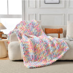 Ultra Soft Chunky Knit Throw Blanket 50x70 Hand Knitted Warm Chenille Throw Blanket, Home Decor Soft Thick Yarn Cable Knit Blanket Breathable Fleece Banket Christmas for Couch Bed Sofa Best Gift