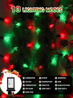 240 LED 78FT C6 Christmas String Lights, Super Long Christmas Lights Outdoor Indoor with 13 Modes & Timer, Waterproof Fairy Twinkle Light Plug in for Tree Garden Party Xmas Decorations (Red & Green)