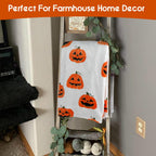 Yiyhuxf Halloween Pumpkin Face Blanket - Orange Flannel Fleece Throw for Home, Living Room, Bed, Chair Decor - 60"x50"