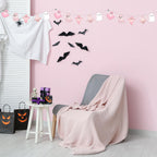 Ganeen Halloween Pink Ghost Decorations Halloween Pink Ghost String Lights 10 ft 20 LED Hanging LED Lights Battery Operated for Home Party Indoor Outdoor Cute Decor