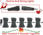 2-Pack Connectable Christmas Lights Outdoor, Total 164FT 400LED Christmas String Lights Waterproof with 8 Modes & Timer, Green Wire Twinkle Lights for Xmas Tree Decorations Outdoor Indoor, Blue
