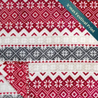 PAVILIA Christmas Throw Blanket | Holiday Christmas Red Fleece Blanket | Soft, Plush, Warm Winter Cabin Throw, 50x60 (Red Snowflakes)