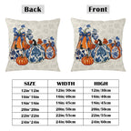 ABSOP Fall Orange Blue Pumpkin Pillow Covers 18x18 Inch Autumn Decorative Throw Pillow Covers Set of 2 Thanksgiving Harvest Pillowcases for Soft Couch Room Decor