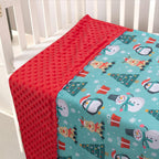 Donsonny Baby Blanket for Boys Girls Soft Minky with Double Layer Dotted Backing, Cartoon Printed 30 x 40 Inch Receiving Blanket (Christmas Snowman)