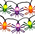 8.5Ft Halloween Spider String Lights Outdoor, Spider Hanging Light with 10 LED Spiders, Halloween Theme Fairy Lights for House Decoration Yard Patio Window Porch Indoor Party Decor