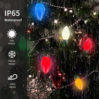 C9 Christmas Lights Outdoor, 25 Ft Multicolor Vintage LED Christmas String Lights for Roofline Xmas Tree Holiday Wedding Party Garden Home Decor - Green Wire
