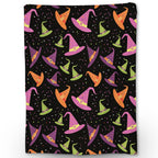 Ti Caldi Witch Hat and Stars Halloween Blanket - Soft Cozy Lightweight Flannel Throw Blanket for Adults Kids, Warm Fuzzy Blankets for Couch, Bed, Travel, Outdoor Use, Home Decor 60×50 in