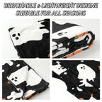 JarThenaAMCS Halloween Fuzzy Flannel Blanket Boo Ghost Pumpkin Throw Blanket Black Soft Blankets for Farmhouse Home Sofa Chair Bed Couch, 60 x 70 Inch