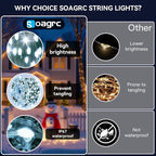 Outdoor Christmas Lights, 1200LEDs 393FT Christmas Tree String Lights, IP67 Waterproof 8 Modes Cold White Holiday Lights with Remote for House Yard Xmas Decorations