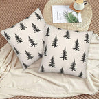 Sunshineyan Christmas Pillow Covers 22 x 22 Inch Set of 2, Black Chirstmas Tree Decorations Throw Pillow Covers Outdoor Winter Holiday Farmhouse Xmas Cushion Case Linen Square for Home Couch Sofa