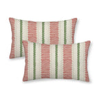 DAFENA Red Green Pillow Covers 12x20 Inch 2 Pcs Christmas Polka Dots Striped Decor Throw Pillows Winter Xmas Holiday Modern Outdoor Farmhouse Decoration Pillowcase Linen Cushion Cover for Couch Sofa