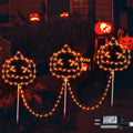 Qunlight Halloween Walkway Lights,163LED Outdoor Pumpkin Decorations Light Plug in,Timer 8 Modes Garden Stake String Lights for Pathway,Fence,Patio,Yard,Party,Halloween Decor-Orange