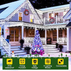 50FT 480 LED Christmas Lights Outdoor Decorations with 90 Drops Timer 8Mode Curtain String Lights Waterproof Plug in Fairy Lights for Indoor,Xmas,Party,Patio,Window,Fence,Trees Decor(Cold White)