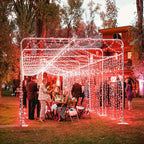 500 LED Red Christmas Lights, 165ft Red String Lights 8 Modes Clear Wire, Connectable Waterproof Plug in Twinkle Fairy Light for Tree Bedroom Indoor Outdoor Christmas Decorations