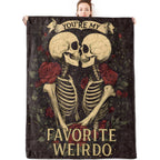 olpddz Gothic Skeleton Flannel Blanket Gifts for Couple,60x50inch,Goth Romance Design Throw Blankets with Dark Rose and Skull,for Bedroom,Sofa,Living Room,Camping,Valentine,Halloween Decor Throws