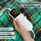 Green Heated Blanket Electric Twin Size 62X84, Christmas Heating Blanket, Plaid Sherpa Winter Blankets Warmer, 10 Heating Levels & 8-Hour Auto Off, Fast Heated House Warming Gifts New Home Decor