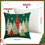 Artscope Christmas Tree Throw Pillow Covers 18x18 Inch Set of 2, Winter Hoilday Christmas Decoration Pillow Cases for Home Decor-Green