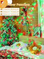 Christmas Lights 600 LED 98FT, Waterproof Outdoor String Lights with Remote and Timer, 8 Modes Dimmable Fairy Lights for Indoor Outdoor Wedding Party Holiday Decorations (Red and Green)