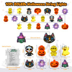 LUTW Halloween Lights Decorations, 10Ft 20 LED Halloween Lights Battery Operated with Timer Waterproof, 8 Lighting Modes, Cute Halloween's String Light for Indoor Outdoor Window Porch Decor