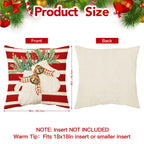 UPOFFICIS Christmas Pillow Covers 18x18 inch Set of 4, Christmas Decorations Cushion Covers, Xmas Pillow Covers, Pillowcases Throw Pillow Covers for Sofa Couch Home Decor