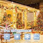 LAMPHOME 33ft Golden Christmas Decorative Mini Lights, 100 LED Transparent Wire Fairy Starry String Lights Plug in, 11 Lighting Modes, for Indoor Outdoor Xmas Tree Wedding Party Decoration (Yellow)