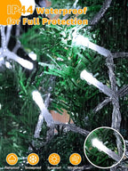 Christmas Lights 600LED 98FT, Waterproof Outdoor String Lights with Remote and Timer, 8 Modes Dimmable Fairy Lights for Indoor Outdoor Wedding Party Holiday Decorations (Cool White)