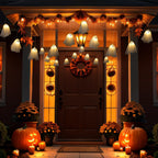 Retisee Halloween Ghost Decor 6.5ft Light up Ghost Garland 12pcs LED Spooky Ghosts String Lights Banner for Home Indoor Outdoor Fireplace Mantle Window Halloween Party Decorations