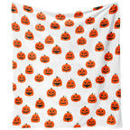 Yiyhuxf Halloween Pumpkin Face Blanket - Orange Flannel Fleece Throw for Home, Living Room, Bed, Chair Decor - 60"x50"