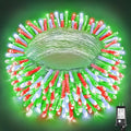 200 LED Christmas Lights Outdoor Indoor 66FT String Lights Indoor Clear Wire 8 Modes Plug in Twinkle Fairy Lights for Bedroom Christmas Tree Party Decorations, Red White&Green