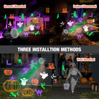 Treela Halloween Projector Lights Outdoor 12 Slides LED Ghost Pumpkin Lights Outside Decorations for Holiday Garden Decorations(Style A)