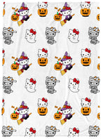 Jay Franco Halloween Plush Throw Blanket – 50x70 Inch Ultra Soft & Comfy Fleece Throw for Couch, Sofa, Bed – Cozy Home Décor for Living Room & Bedroom, White - Hello Kitty