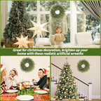 24 inch Norfolk Pine Wreath, Realistic Christmas Wreath for Front Door,Artificial Real Touch Green Wreath Greenery for Door Wall Windows Mantle Outdoor Christmas Decoration