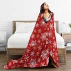 50x60 Soft Plush Warm Fleece Winter Christmas Snowflakes Throw Blanket