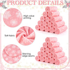 Moukeren 24 Pcs Christmas Snowflake Throw Blanket Bulk, 59 x 47 Inch Xmas Winter Throw Blanket Christmas Warm Soft Cozy Fleece for Home Bedding Couch Chair Gift (Pink)