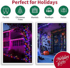 LAMPHOME 66ft Halloween Decorative Mini Lights, 200 LED Transparent Wire Fairy Starry String Lights Plug in, 16 Lighting Modes for Halloween Outdoor Party Decoration (Orange/Purple/Green)