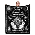 Solzien Ouija Board Blanket 50"x60", Goth Witchy Birthday Gifts for Women/Men, Gothic Skeleton Skull Ouija Board Decor, Halloween Christmas Decorations, Spooky Gifts, Halloween Gothic Throw Blanket